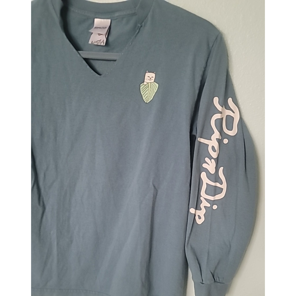 RIPNDIP "Lord Nermal" Long Sleeve t-shirt Size Small Blue Cotton Artsy Skater